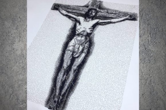 Christ Crucifixion: A Sfumato Masterpiece for Sacred Gifts