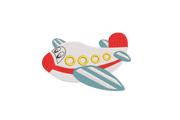 Cute Airplane: A Playful Embroidery Design for Boutique Apparel
